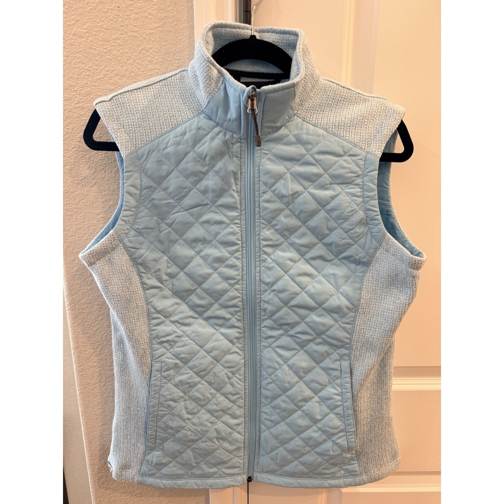 STORM CREEK Light Blue Full Zip Quilted Hybrid Vest‎  Womens M